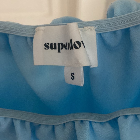 Revolve Superdown Off The Shoulder Blue Top - Picture 3 of 3